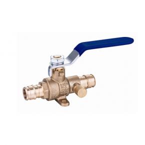 Brass PEX-A Barb Ball Valve with Drain and Mounting Pad